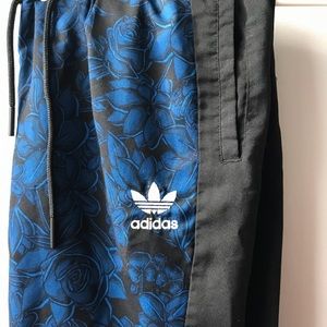 UNIQUE Adidas blue floralprint Windbreaker joggers